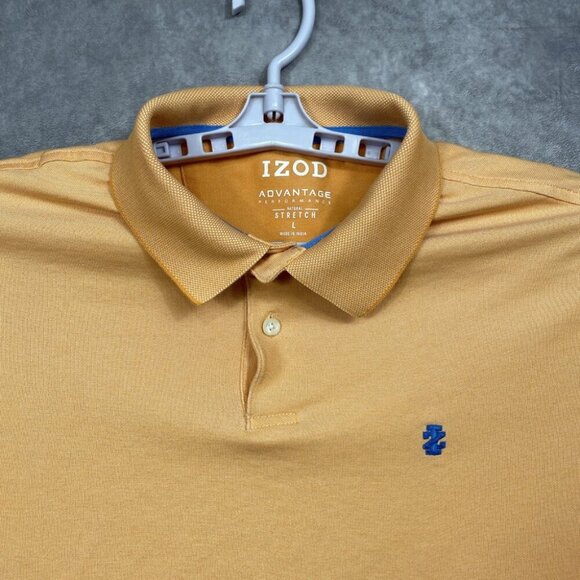IZOD Advantage Performance Polo Shirt Mens Large Orange Natural Stretch Golf - Picture 3 of 10